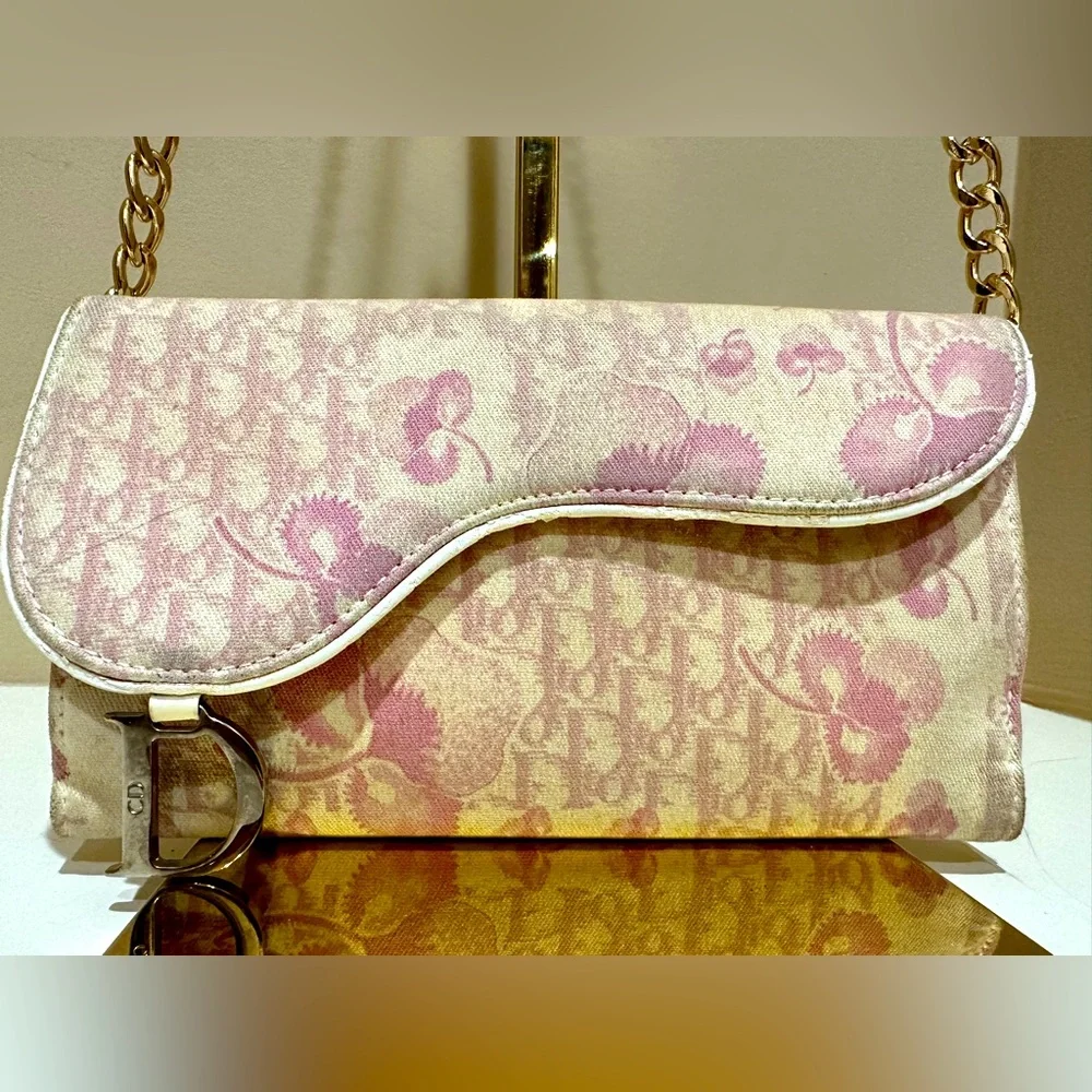 *Extremely Rare* Cherry Blossom Dior Saddle Long Wallet